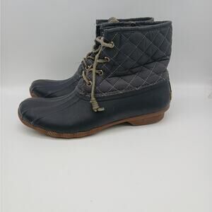 Sperry Women's Top-Sider Waterproof Rubber Quilted Duck Boots Blue Size 10